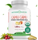 Βιολογική βιταμίνη C από κάψουλες Camu Camu 1000mg, Συσκευασμένα με φυσικό VIT C, Ακατέργαστα Αντιοξειδωτικά - Συμπλήρωμα Υποστήριξης Ανοσοποιητικών & Αντιγηραντική για το δέρμα - Βιολογική σκόνη, Vegan, Μη ΓΤΟ (120 Count)