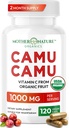 Βιολογική βιταμίνη C από κάψουλες Camu Camu 1000mg, Συσκευασμένα με φυσικό VIT C, Ακατέργαστα Αντιοξειδωτικά - Συμπλήρωμα Υποστήριξης Ανοσοποιητικών & Αντιγηραντική για το δέρμα - Βιολογική σκόνη, Vegan, Μη ΓΤΟ (120 Count)
