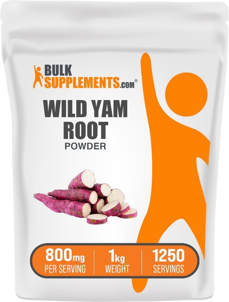 BulkSupplements.com Wild Yam Powder - Συμπλήρωμα διατροφής, Συμπλήρωμα Wild Yam - Χωρίς γλουτένη, 800mg ανά Σερβίρισμα, 1kg (2,2 lbs) (Συσκευασία των 1)