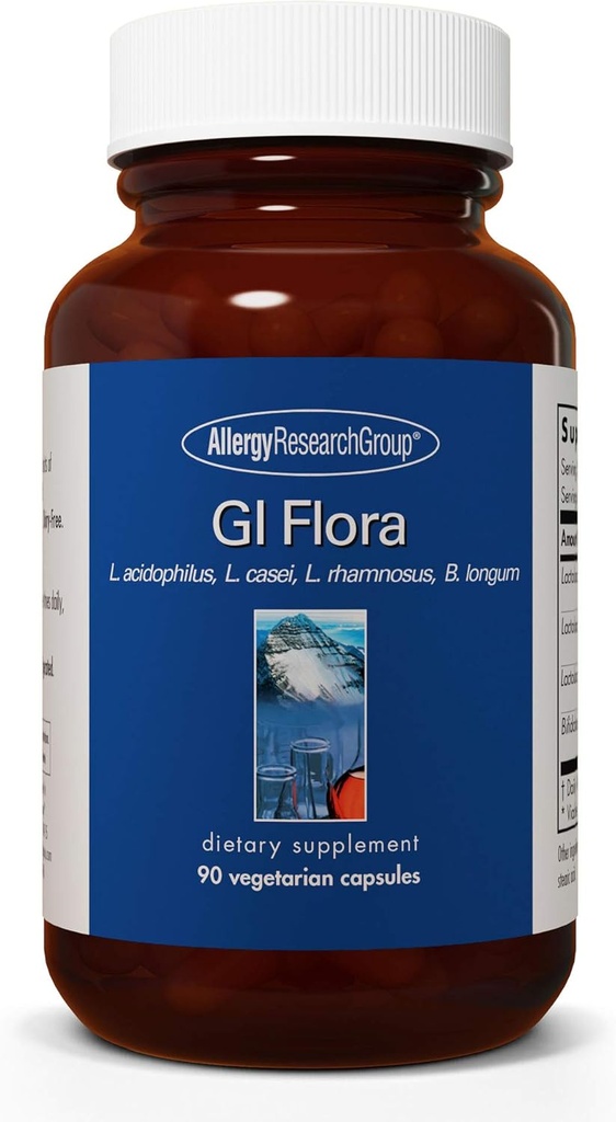 Ομάδα Έρευνας Αλλεργίας GI Flora Supplement - Probiotic for Digestive Health, Gut Health for Men & Women, Lactobacillus and Bifidobacterium - 90 Count