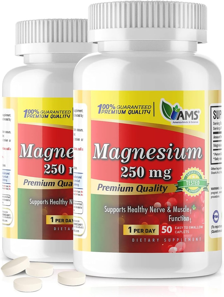 America Medic & Science Magnesium 250 mg (100 Caplets) 