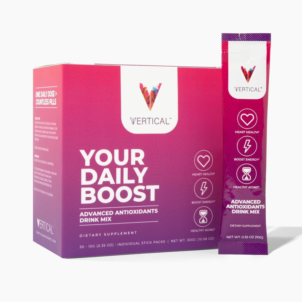 VERTIC Nitric Oxide Powder Sticks - Συμπλήρωμα για την ενισχυμένη ενέργεια, εστίαση, και καθημερινή ευεξία - L-αργινίνη, CoQ10, Alpha Lipoic Acid, 30 ενιαία ραβδιά συντήρησης
