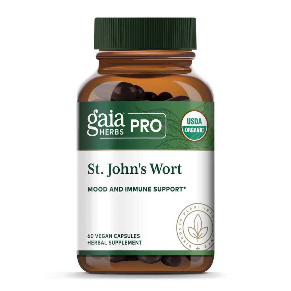 Gaia Herbs Pro St. John's Wort - Healthy Immune System Support Supplement - Health Supplement with Organic St John's Wort - 60 Liquid Phyto-Caps (30 Servings)
