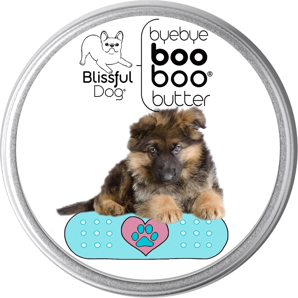 Το Blissful Dog 8 oz TIN γερμανικό βούτυρο Booboo ποιμενικού
