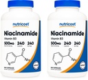 Nutricost Νιακιναμίδη (Vitamin B3) 500mg, 240 Κάψουλες (2 Φιάλες)