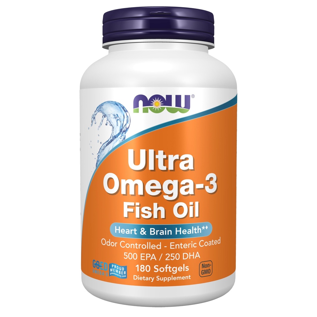 Τώρα Συμπληρώματα Τροφίμων, Ultra Omega-3 Μοριακά Αποσταγμένο και Enteric Coated, 180 Softgels