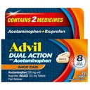 Advil Dual Action Back Caplets Πόνος Παραδίδει 250mg Ibuprofen και 500mg Acetaminophen ανά δόση για 8 ώρες ανάνηψης πόνου στην πλάτη - 72 Count