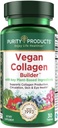 Vegan Collagen Builder - Βιολογικά Ολόκληρα Τρόφιμα Φρούτα + Veg, Silica, Lutein, Βιταμίνη C, Βιοτίνη, Σπόροι σταφυλιού - Αμινοξέα Γλυκίνη, Λυσίνη + Proline Collagen Boosters (30 Servings, Tablets)