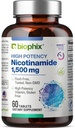 biophix B-3 Nicotinamide 1500 mg 60 Tablets Maximum Strength - Nicotinic Amide Niacin Natural Flush-Free Vitamin Formula - Supports Skin Cell Health