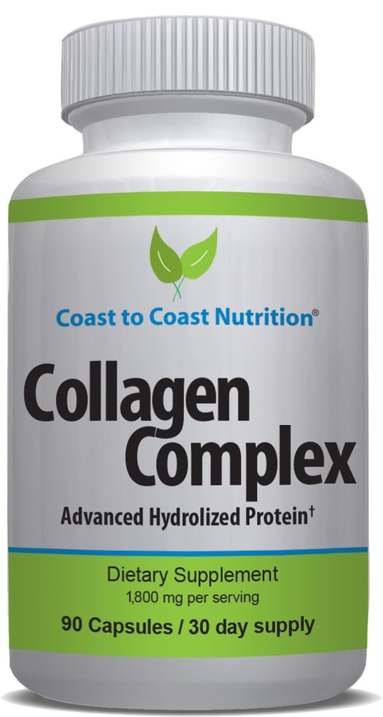 Πολλαπλά χάπια κολλαγόνου – Hydrolyzed Collagen Συμπληρώματα για γυναίκες ή άνδρες - Πολλαπλές κάψουλες κολλαγόνου Peptides για το δέρμα, ρυτίδες, νύχια, μαλλιά & κοινή υποστήριξη – Συμπλήρωμα φυσικής πρωτεΐνης - 90 κάψουλες