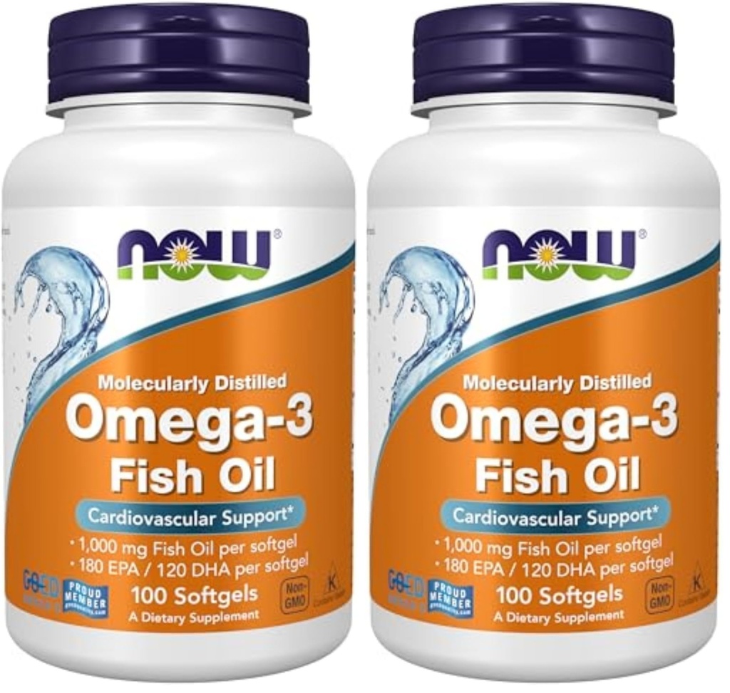 NOW Τρόφιμα Omega-3-100 Softgels (πακέτο των 2)