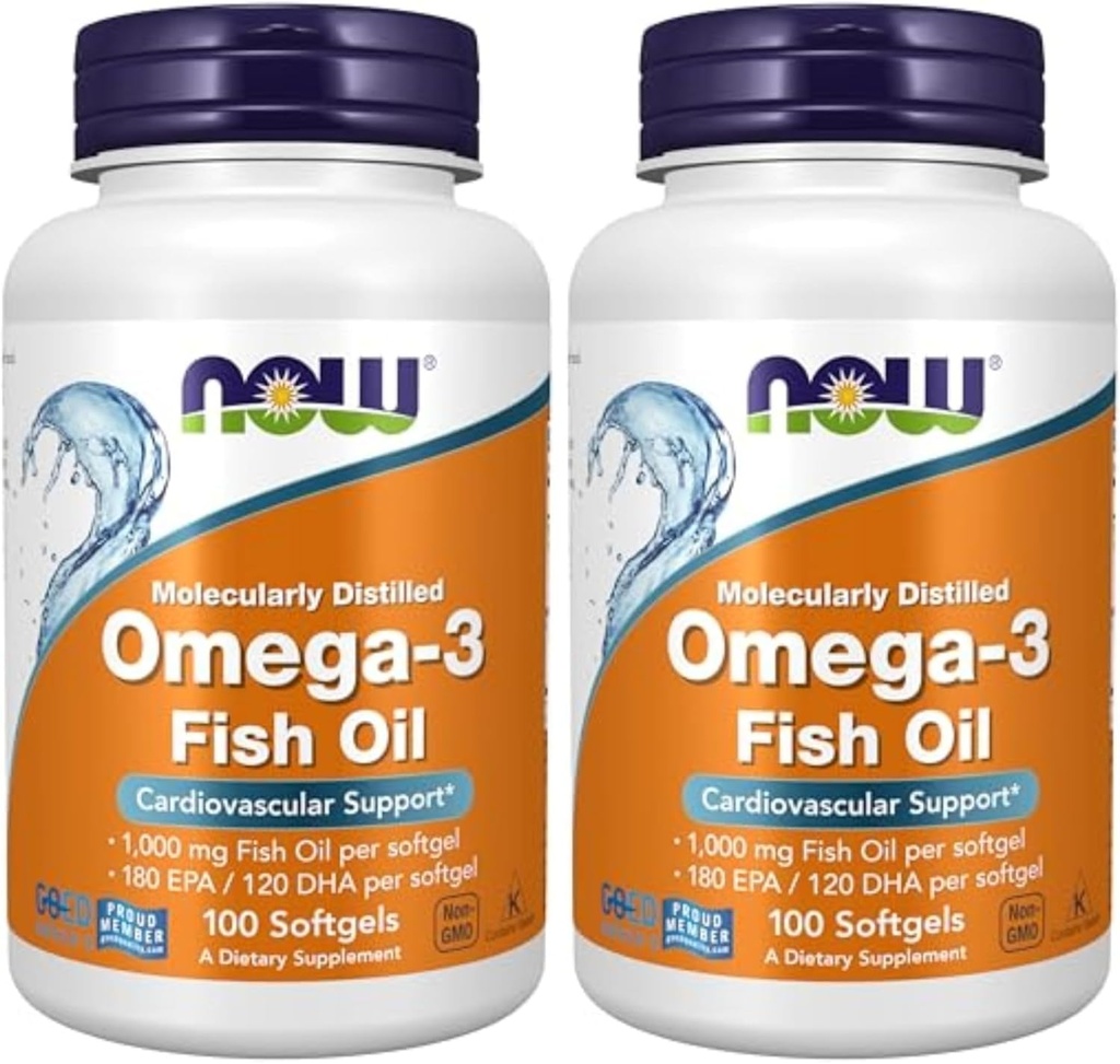 NOW Τρόφιμα Omega-3-100 Softgels (πακέτο των 2)