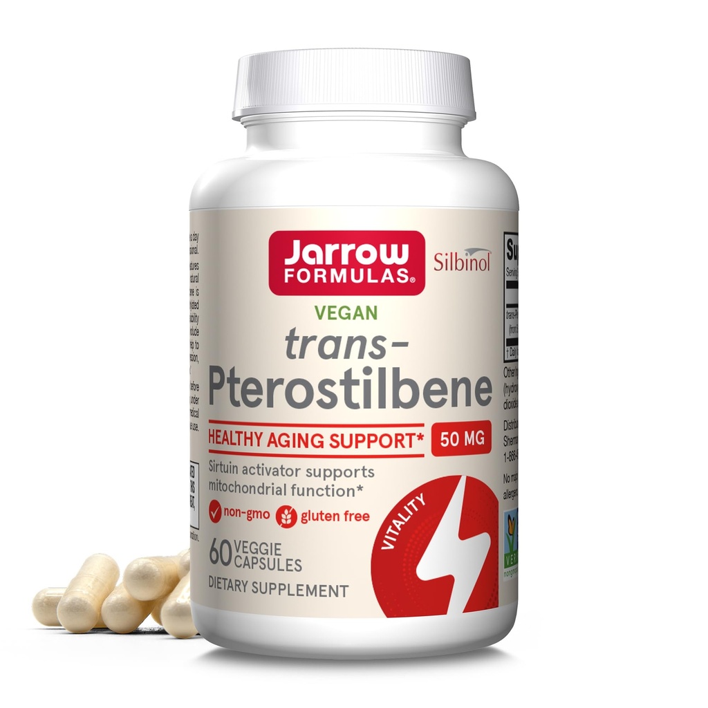 Jarow Formulas® Pterostilbene 50mg για αντιοξειδωτική υποστήριξη, συμπλήρωμα διατροφής υποστηρίζει υγιή γήρανση, 60 κάψουλες λαχανικών, 60 ημέρες προσφοράς