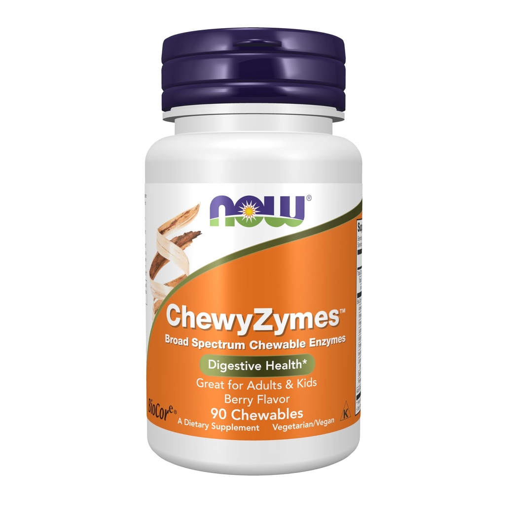 Τώρα Συμπληρώματα Τροφίμων, ChewyZymes, Broad Spectrum Chewable Enzymes, Berry Flavor, 90 Chewables