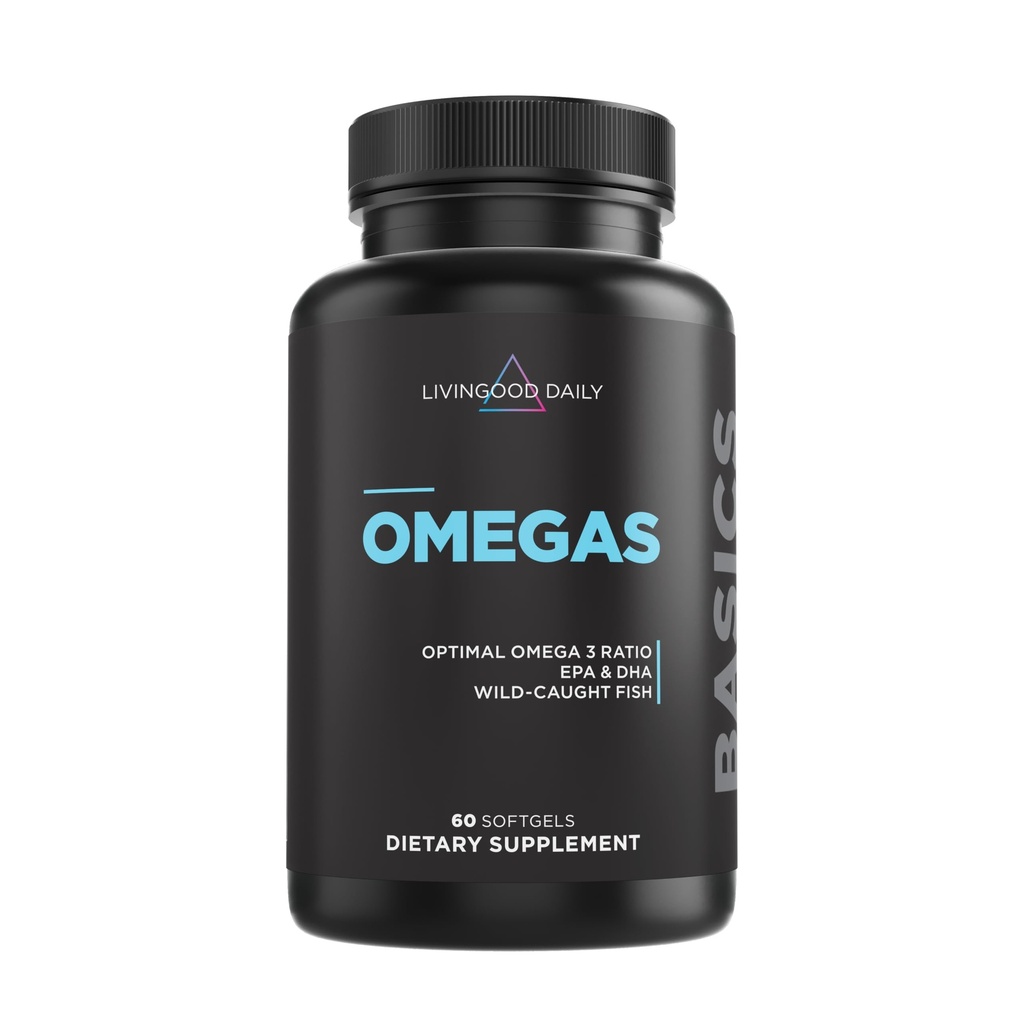 Livingood Daily Fish Oil Omega 3 συμπλήρωμα, EPA και Dha από Wild Caught Fish, Ωμέγα 3 λιπαρά οξέα για την καρδιά, τον εγκέφαλο, και κοινή υγεία για άνδρες και γυναίκες, χωρίς γλουτένη, 30 ημέρες εφοδιασμού, 60 Softgels