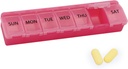 Silicone Weekly Pill Organizer 7 Day Pill Box Medicine Box Daily Arthritis-Friendly, Μεγάλη ιατρική περίπτωση Compact Travel Pill Συσκευασία για χάπια, βιταμίν & ιχθυέλαιο (Pink)