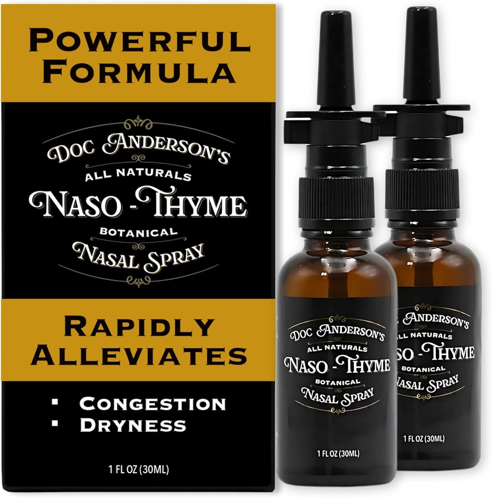 Doc Anderson's Botanical Nasal Spray – Natural Congestion Relief with Aloe & Thyme for Clearer Breathing, Combat Irritants, and Moisturizes, Made in USA (2 Pack)
