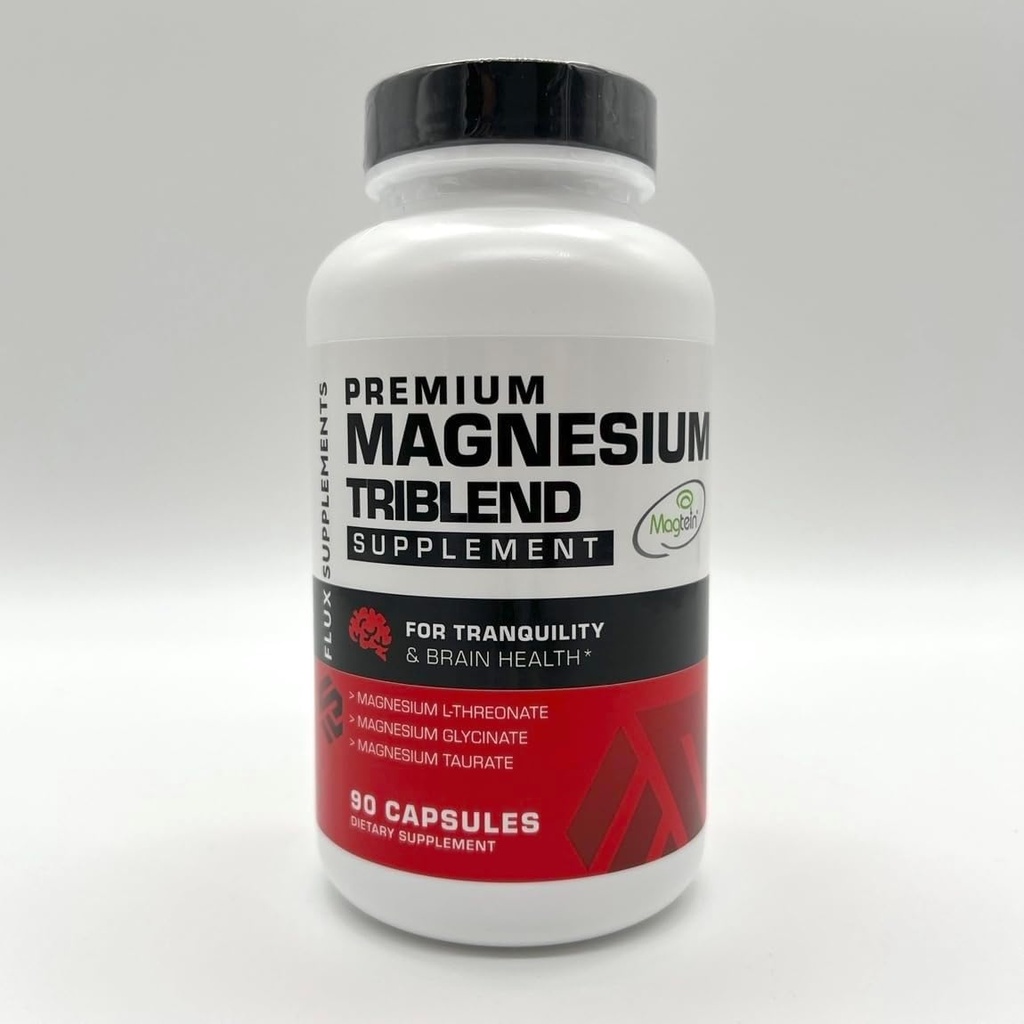 Μαγνησίου Triblend - Μαγνητίνη L-Θρεονικό για τη μνήμη - Γλυκινικό για τον ύπνο - Taurate για την υγεία των αγγείων, κραμβών & αποκατάστασης - Υψηλή βιοδιαθεσιμότητα Χηλικό σύμπλοκο μαγνησίου