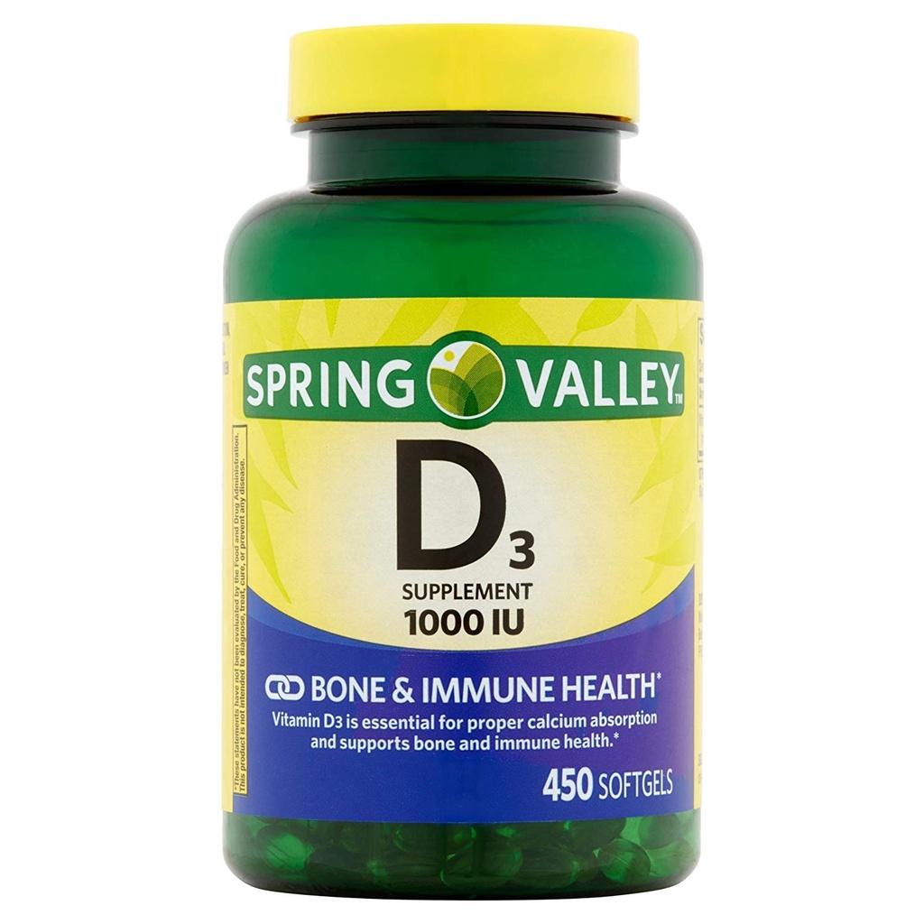Spring Valley - Βιταμίνη D-3 1000 IU, 450 Softgels