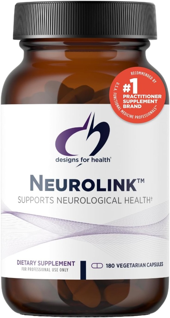Designs for Health Neurolink - L-Τυροσίνη, GABA, 5-HTP, Ινοσιτόλη + Συμπλήρωμα Ταυρίνης - Σχεδιασμένο για να υποστηρίξει Mood, Νευρολογική + Γνωστική Υγεία - Μη ΓΤΟ (180 κάψουλες)