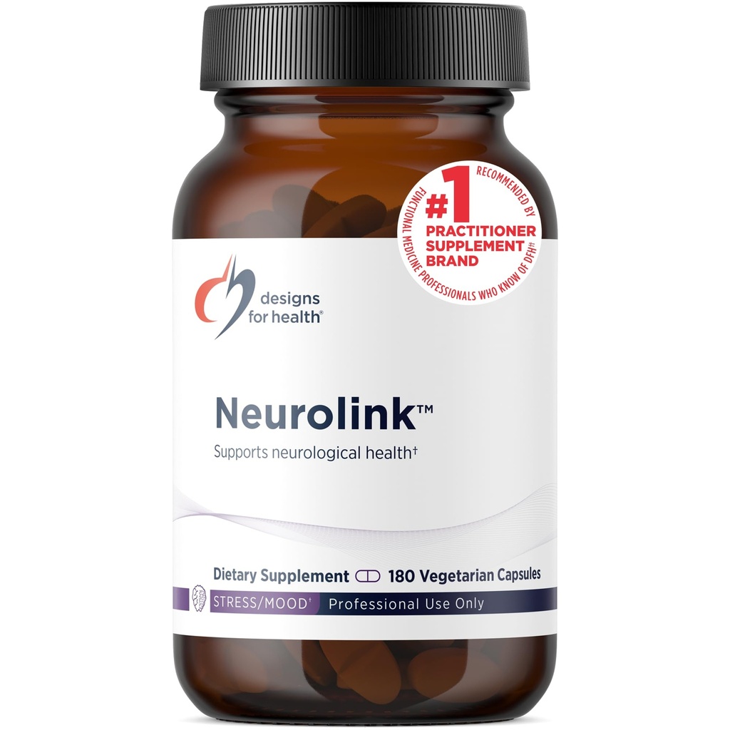 Designs for Health Neurolink - L-Τυροσίνη, GABA, 5-HTP, Ινοσιτόλη + Συμπλήρωμα Ταυρίνης - Σχεδιασμένο για να υποστηρίξει Mood, Νευρολογική + Γνωστική Υγεία - Μη ΓΤΟ (180 κάψουλες)