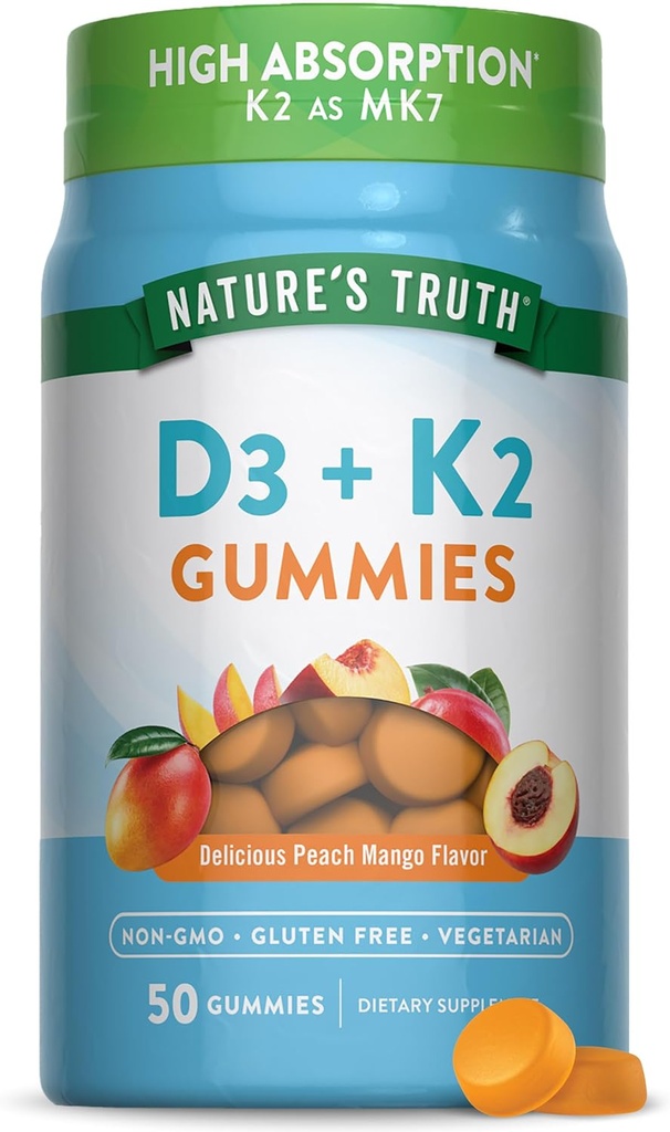 Nature's Truth Vitamin D3 + K2 Gummies 