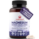 Triple Complex Magnesium Supplement – Γρήγορο Συμπλέγμα Μαγνήσιο Συμπλέγματος με Γλυκινικό, Κιτρικό & Μη Ελαχιστοποιητικό για Χαλάρωση, Ύπνο & Ευεξία – Φυσικό, Vegan, Κάψουλες Μη ΓΤΟ (300mg)