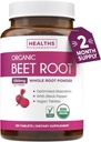 USDA Organic Beet Root Powder (120 Tablets) 1350mg Μπιζέλια ανά Σερβίρισμα με Μαύρο Πιπέρι για Επιπλέον Απορρόφηση - Super Antioxidant και Nitrate Supplement for Athletic Performance and Stamina - Χωρίς κάψουλες