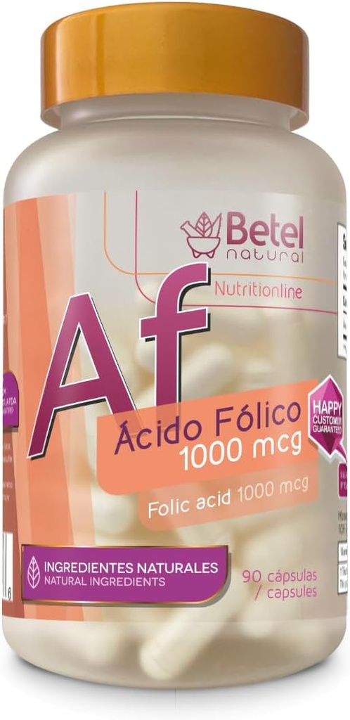 Betel Natural Premium Acido Folico Capsulas 1000 mcg - 90 Caps