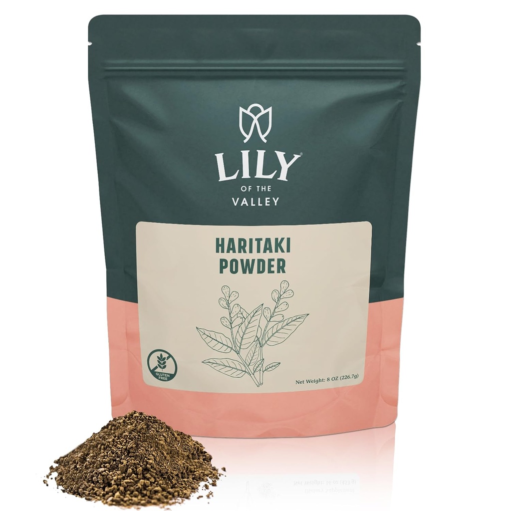 Lily of the Valley Haritaki Powder - Terminalia Chebula - Πηγές από την Ινδία - An Ayurvedic Herb - 100% Natural &No Προστέθηκε Συντηρητικό - Vegan & Gluten-Free (8oz, 226g)- Συσκευασία Μαΐου Vary