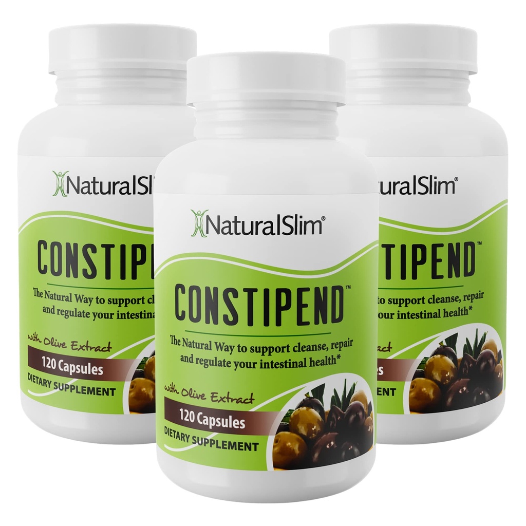 Naturalslim οξείδιο του μαγνησίου - Constipend for Constipation Relief, Colon Cleanser & Stool Αποσκληρυντές για γυναίκες & άνδρες με Κιτρικό μαγνήσιο, Ασπαρτικό, & εκχύλισμα ελιάς - 120 κάψουλες λαχανικών 3 Pack