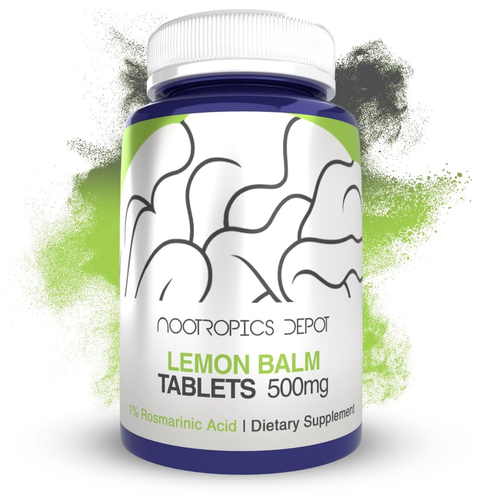 Nootropics Depot Lemon Balm Extract Tablets | 500mg | 120 Count | 10:1 Water Ethanol Extract