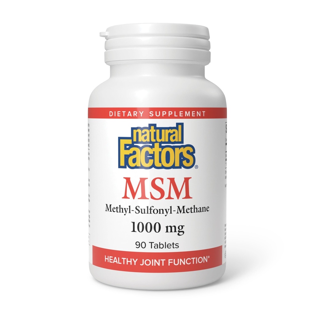 Φυσικοί Παράγοντες, MSM 1000 mg, Υποστηρίζει υγιείς αρθρώσεις, μαλλιά, δέρμα και νύχια, 90 κάψουλες (90 μερίδες)