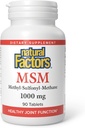Φυσικοί Παράγοντες, MSM 1000 mg, Υποστηρίζει υγιείς αρθρώσεις, μαλλιά, δέρμα και νύχια, 90 κάψουλες (90 μερίδες)