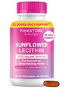 Pink Stork Ηλίανθος Λεκιθίνη συμπλήρωμα - 1200 mg για Clogged Ducts Γάλα - Θηλασμός Απαραίτητα για την επιλόχεια Moms - Υποστηρίζει ροή μητρικού γάλακτος - 60 Softgels