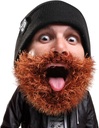 Beanie γενειάδας κεφάλι Bushy μοτοσικλετιστή - αστείο καπέλο πλέγμα και ψεύτικο φόρεμα στολή μαύρο