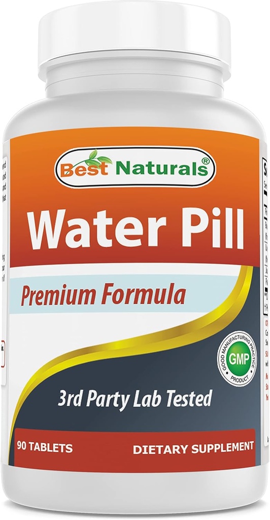 Best Naturals Χάπια νερού με κάλιο 90 δισκία - Υποστηρίζει την εξάλειψη της διατήρησης νερού που ονομάζεται επίσης διουρητικό