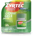 Zyrtec 24 ώρες Εσωτερική & Εξωτερική Αλλεργία Υγρά Τζελ, Αντιισταμινικά Καψάκια με Υδροχλωρική Τσετιριζίνη για All-Day Αλλεργική Ανακούφιση, 12 ct (Pack of 2)