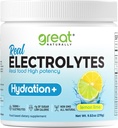 Electrolytes Powder Hydration | Real Food High Potency | Lemon Lime 30 Servings | High Potency Electrolyte Powder | Hydration Drink Mix | Electrolyte Supplement with Potassium Magnesium Calcium