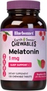 Bluebonnet Nutrition EarthSweet Melatonin 1 mg Γρήγορη Διαλύοντας τη Νύχτα Χαλάρωση & Ξεκούραστη Υποστήριξη Ύπνου - Βοήθεια ύπνου - Χωρίς γλουτένη, Vegan - Βατόμουρο Γεύση - 120 Μασώμενα Δισκία