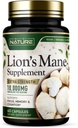 Χτισμένο από το Mane του Nature Lion 10.000mg – Extra Strength Mushroom Supplement για Nootropic Brain Support – Εστίαση, Μνήμη και Γνωστική Λειτουργία – Μη ΓΤΟ, Χωρίς Γλουτένη, Vegan - 60 Κάψουλες