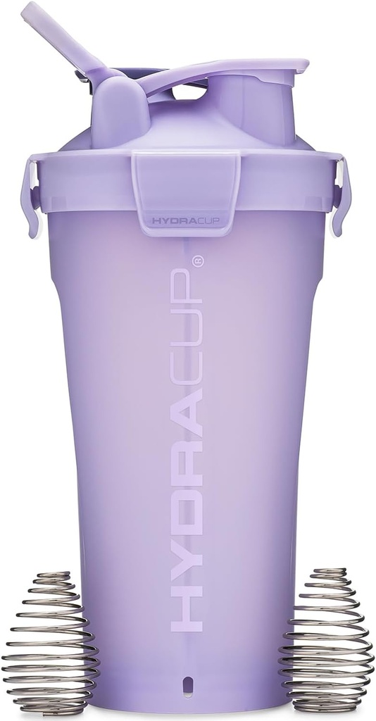 Hydra Cup DualShaker Pro 32 oz Shaker Μπουκάλι για ανακινήσεις πρωτεϊνών, Shaker Cup w/Handle & Ball Blender Whisks, Dual Mixing Shakeer Μπουκάλι με Αποθήκευση, 2 σε 1, για Ταξίδι To Go, BPA Free (Purple)