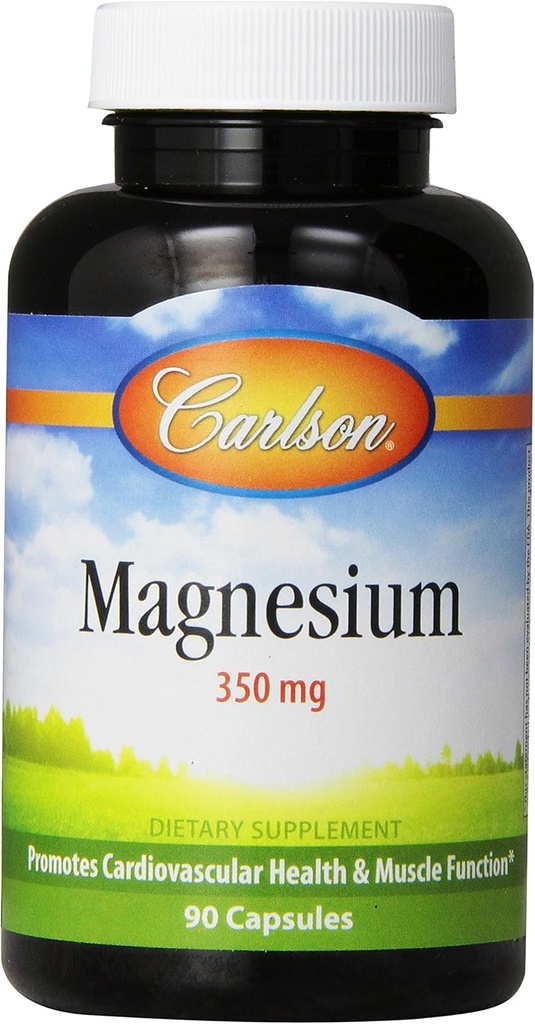 Carlson Μαγνήσιο 350 mg, Καρδιά και Μυική Υγεία, 90 Καψάκια