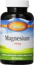 Carlson Magnesium 350 mg, Heart and Muscle Health, 90 Capsules