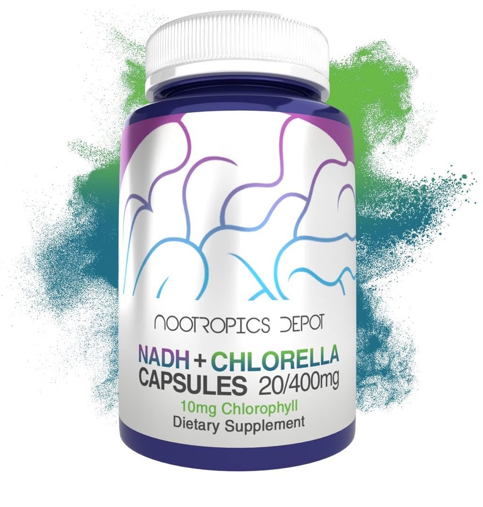 Nootropics Depot NADH + Chlorella vulgaris (Broken Cell) 400mg Κάψουλες 