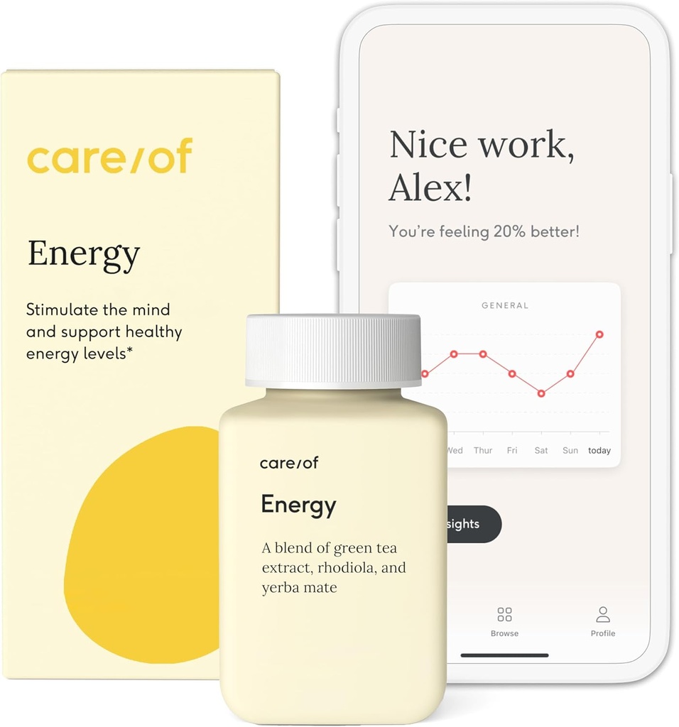 Care/of Natural Energy Supplements for Fatigue Vitamins for Energy and Curedness for Women & Men, Energy Vitamins for Women for Healthy Energy, Energy Supplements for Women – 30 Energy Pills