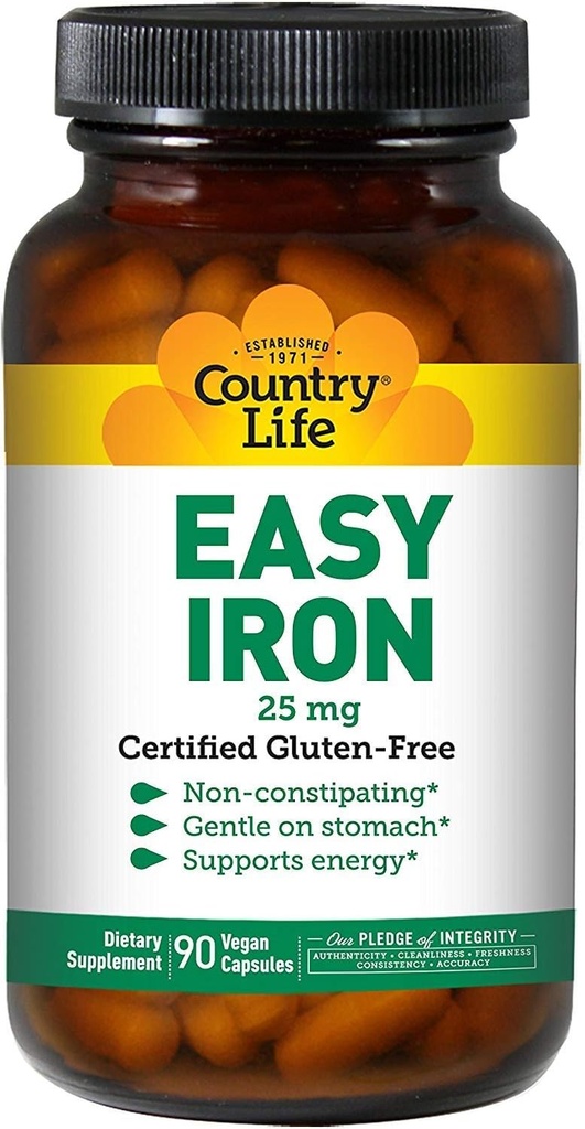 Country Life Easy Iron 25 mg 90 Καπάκια λαχανικών