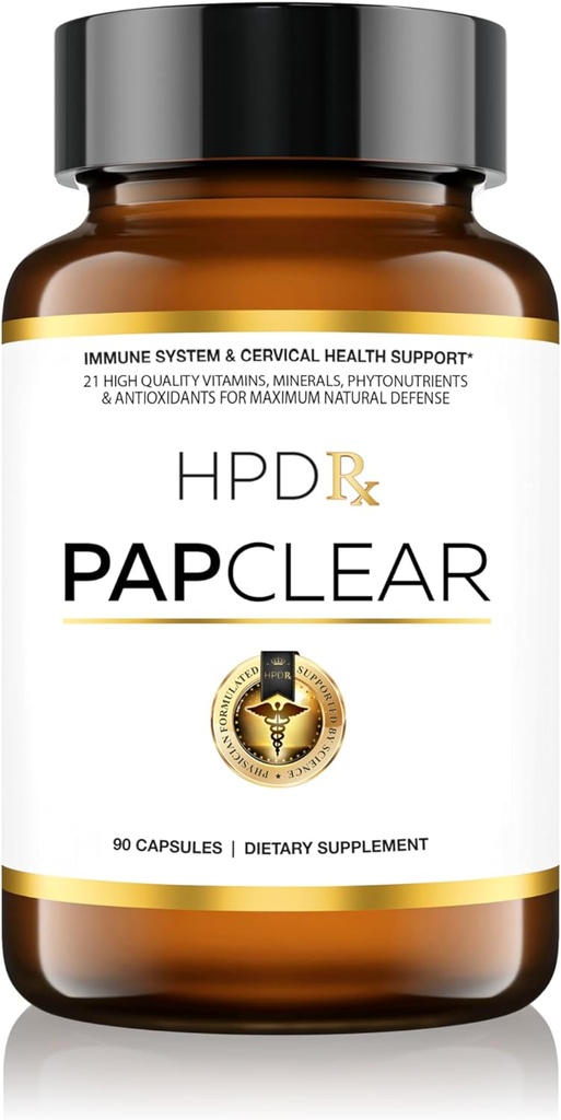 PAPCLEAR Physician Formulated | All Natural Immune Support Supplement | Advanced Powerful Immunity Booster | 21 Vitamins & Nutrients with Organic Shiitake Mushroom & Lycopene | 90 Capsules | Pack of 1