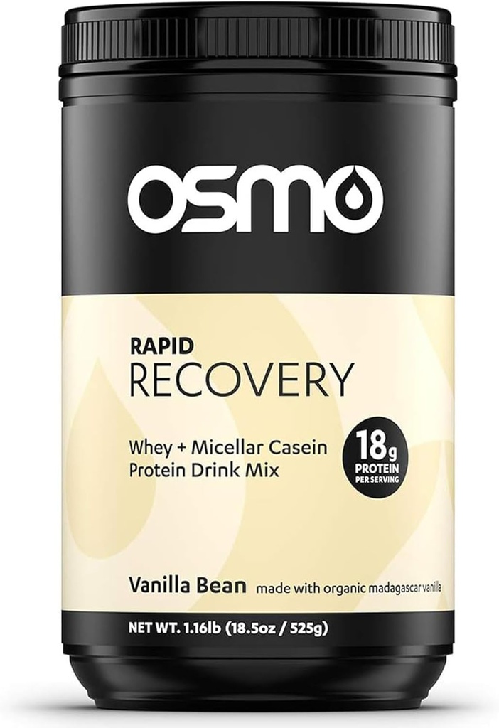 Osmo Nutrition Rapid Recovery Mix | Whey Isolate & Micellar Casein Powdered Drink | Accelerates Glycogen Restoration | Enables Muscle Repair | Vanilla | All Natural Ingredients | 14 Servings
