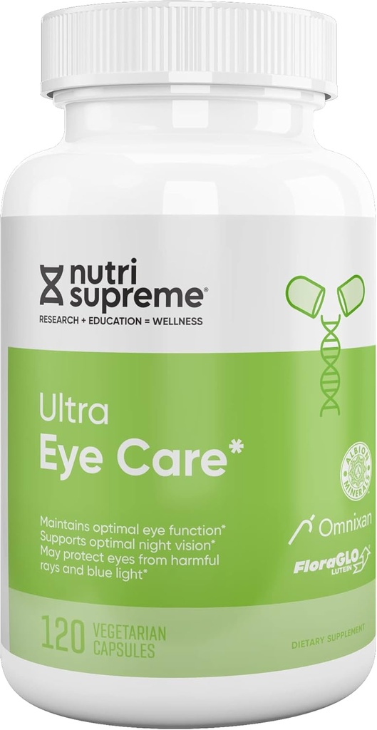 Nutri Supreme Research Ultra Eye Care with Lutein for Eye Health and Wellness, 120 κάψουλες χορτοφάγων, Kosher